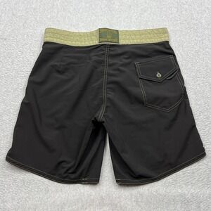 Birdwell Beach Britches Board Shorts Mens 32 Black Aloha Surf Lace Up USA Made